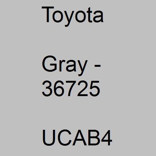 Toyota, Gray - 36725, UCAB4.